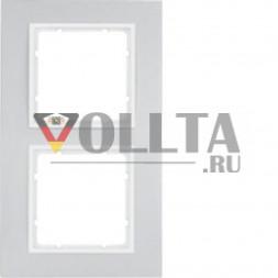 Berker 10126914 B7 рамка двойная,  цвет: алюминевый, тон: матовый