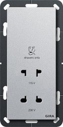Gira 282026 Розетка для бритвы System 55 цвет алюминий