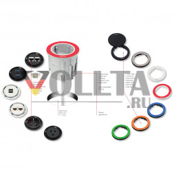 EVOline One белый / 1 розетка / защитное кольцо + крышка / нержавеющая сталь