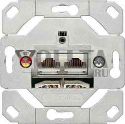 Gira 245200 сетевая розетка 2-канальная Cat.6A IEEE 802.3an вставка