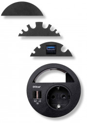 EVOline Circle80 / Черный / Питание / USB-AA / Кабельный выход