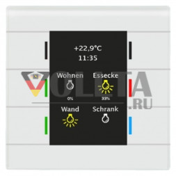MDT BE-GT2TW.01 стеклянная клавиша Smart шестерной Цветной дисплей,температурный сенсор белый
