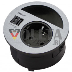 EVOline Circle80 / Нержавеющая сталь / питание / USB CC / кабельный вывод
