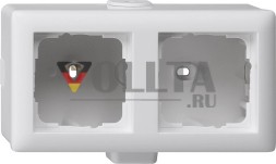 Gira 006227 корпус для поверхностного монтажа 2-х канальный Standard 55 чистый белый матовый