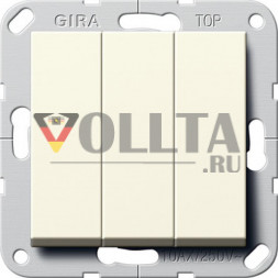 Gira 284401 System55 кнопка, клавиша 10А, цвет: кремово-белый, тон:глянец