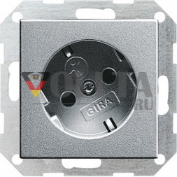 Gira 041826 System55 SCHUKO-розетка  16А, стандарт цвет: алюминевый