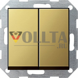 Gira 0125604 System55 Клавишный переключатель 10А, серийный выключатель латунь