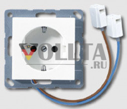 Jung A520-OBFWWLEDW AS500 SCHUKO-розетка  16А, цвет: альпийский белый