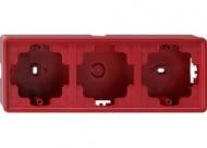 Gira 006343 корпус для накладного монтажа 3-х канальный S-Color Красный