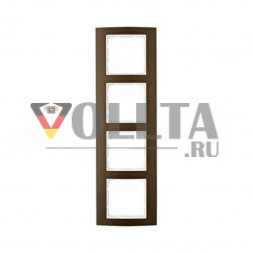 Berker 10143021 B3 рамка четверная цвет алюминевый цвет:коричневый, тон: матовый