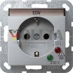 Gira 045126 System55 SCHUKO-розетка  16А, цвет: алюминевый