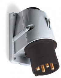 ABB Stotz-Kontakt 316BS5, вилка настенного устройства 316BS5, 16 А, IP44 5ч, 3P+E, 600-690 В, 50+60 Гц, черная, 2CMA193297R1000
