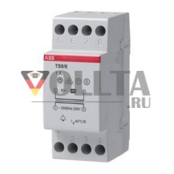 ABB Stotz-Kontakt TS 8/8SW, трансформатор звонка 230 В 8 ВА, 8 В, выключатель ВКЛ/ВЫКЛ, 2CSM081302R0811