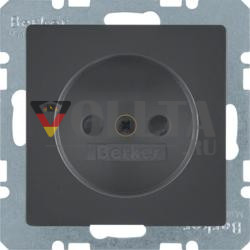 Berker 6167336086 розетка без защитного контакта антрацит включая Berker Q.1/Q.3