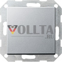 Gira 012726 System55 Клавишный переключатель 10А, Перекрестный переключатель, цвет: алюминевый