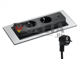EVOLine BackFlip Standard 2x розетка с зарядным устройством USB