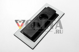 EVOLine BackFlip Standard 2x розетка с зарядным устройством USB