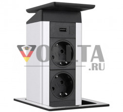 EVOline PORT Push Cuisine 2-контактная розетка VDE и порт USB, выдвижная