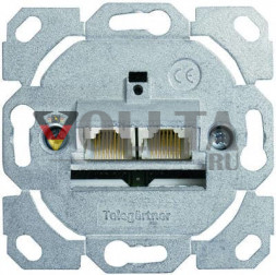 Telegurtner 100022956 Сетевая розетка J00020A0502 AMJ45 8/8 UP0 Cat 6a,2x портовая,