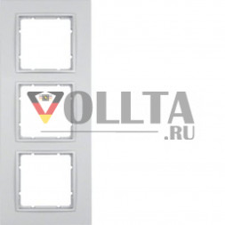 Berker 10136424 B7 рамка,3 группы, цвет: алюминевый, тон: матовый