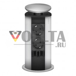 Направляющая для кабеля порта EVOline / серебристая / 2 выдвижных гнезда