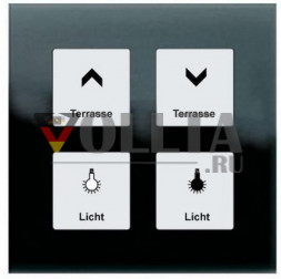 MDT RF-GTA4S.01 KNX RF+ Радио  стеклянная клавиша четверная Plus с приводом цвет: черный