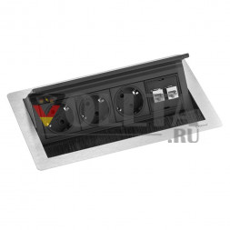 EVOline Fliptop Push Data M / Netbox 3x розетки питания / 2x RJ45
