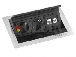 EVOline Fliptop Push Data S / Netbox 2x розетки питания / 2x RJ45