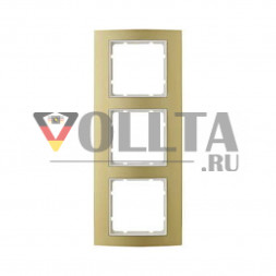 Berker 10133046 B3 рамка,3 группы, цвет:золотой, тон: матовый