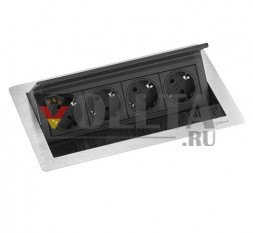 EVOline Fliptop Push M / Netbox 4x power / Нержавеющая сталь