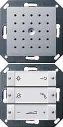 Gira 1280126 System55 Квартирная станция  переговорное устройство, цвет: алюминевый