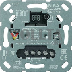 Gira 540200 System 3000 Серия универсальная LED Диммер Komfort,2x портовая,