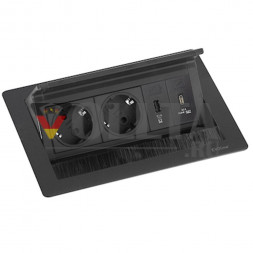 EVOline Fliptop Push S / 2x питания / 2x USB, черный