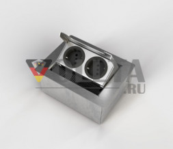 BS 3202E Настольная розетка Напольная розетка,2x портовая, контактная откидная крышка из нержавеющей стали
