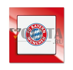 Busch-Jaeger 2000/6 UJ/03 Переключатель вентилятора FC Bayern Munich, включение и выключение