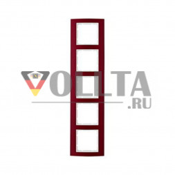 Berker 10153022 B3 рамка пятерная цвет алюминевый цвет: красный,