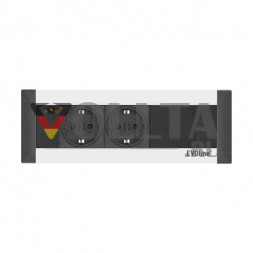 EVOline FrameDock 2-1 серебристый / 2 розетки / 1 свободное пространство