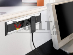 EVOline FrameDock 2-1 серебристый / 2 розетки / 1 свободное пространство