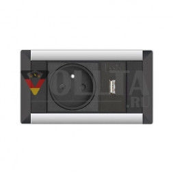 EVOline FrameDock (BF) / 1x розетка / 1x USB-зарядное устройство / серебристый