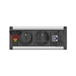 EVOline FrameDock (BF) питание/данные / 2 разъема питания / RJ45 / серебристый