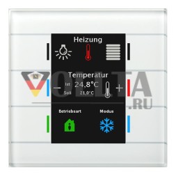 MDT BE-GT2TW.02 II Умный цветной дисплей датчик температуры белая стеклянная кнопка