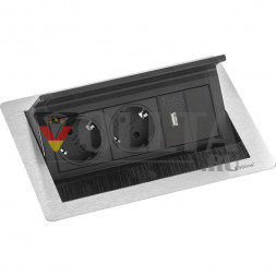 Зарядное устройство EVOline Fliptop Push S USB / 2 порта питания (VDE) / 1 порт USB