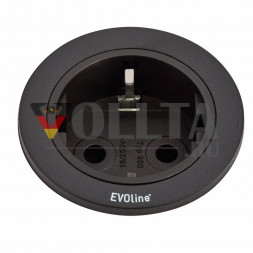 EVOline One / 1x розетка / защитное кольцо / черный