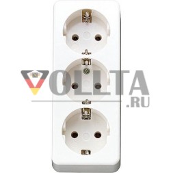 Тройная розетка Jung 10S23LAWW SCHUKO®, без разгрузки натяжения, альпийский белый