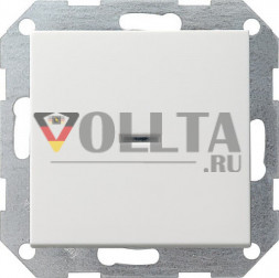 Gira 013603 System55 Контрольный выключатель с  подсветкой, 10А, универсальный, Выключатель/Переключатель, белый, тон:глянец