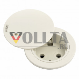 EVOline One / 1x розетка / защитное кольцо + крышка / Белый