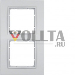 Berker 10126424 B7 рамка двойная,  цвет: алюминевый, тон: матовый