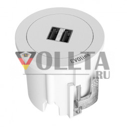 EVOline One / двойное зарядное устройство USB / белое защитное кольцо