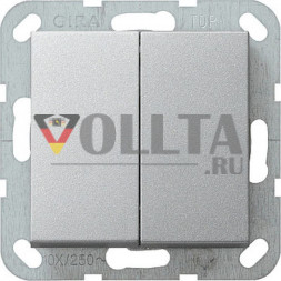 Gira 012526 System55 Клавишный переключатель 10А, серийный выключатель цвет: алюминевый